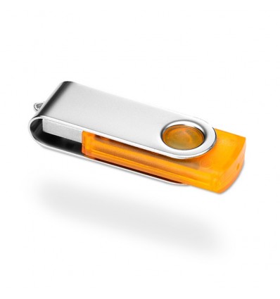 Memoria USB con Cuerpo Transparente Color Naranja