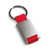 Llavero de Metal y Lona con Logo de Empresa Color Rojo