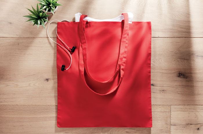Bolsa roja para llevar y personalizar con tu logo o diseño