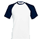 Camiseta Baseball para Eventos Promocionales color Blanco y Azul Marino