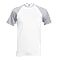 Camiseta Baseball para Eventos Publicidad color Blanco y Gris Jaspeado