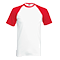 Camiseta Baseball para Eventos con Logo color Blanco y Rojo