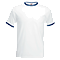Camiseta Ringer Promocional para Publicidad color Blanco y Azul Marino