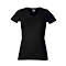 Camiseta Entallada Cuello V de Mujer Promocional color Negro