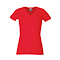 Camiseta Entallada Cuello V de Mujer Merchandising color Rojo