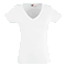 Camiseta Cuello V de Mujer Personalizada de color Blanco
