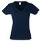 Camiseta Cuello V de Mujer Promocional color Azul Marino Oscuro