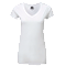 Camiseta HD de Mujer Cuello V Publicidad color Blanco