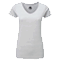 Camiseta HD de Mujer Cuello V para Eventos color Plata Jaspeado