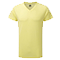 Camiseta Promocional Cuello V merchandising amarillo jaspeado